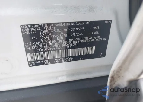 2021 Toyota Rav4 Xle из США, поврежденный, VIN 2T3W1RFV8MW118975